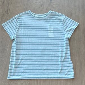 Vince | Blue and White | Striped Short Sleeve Tee | M